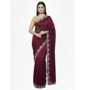 Maroon cutwork