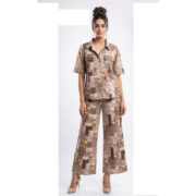 co ord set Brown print 2