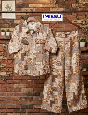 co ord set Brown print